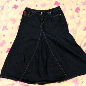 Ashley Stewart denim maxi skirt